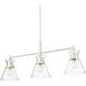 Malta 3 Light 34 inch Matte White Linear Pendant Ceiling Light